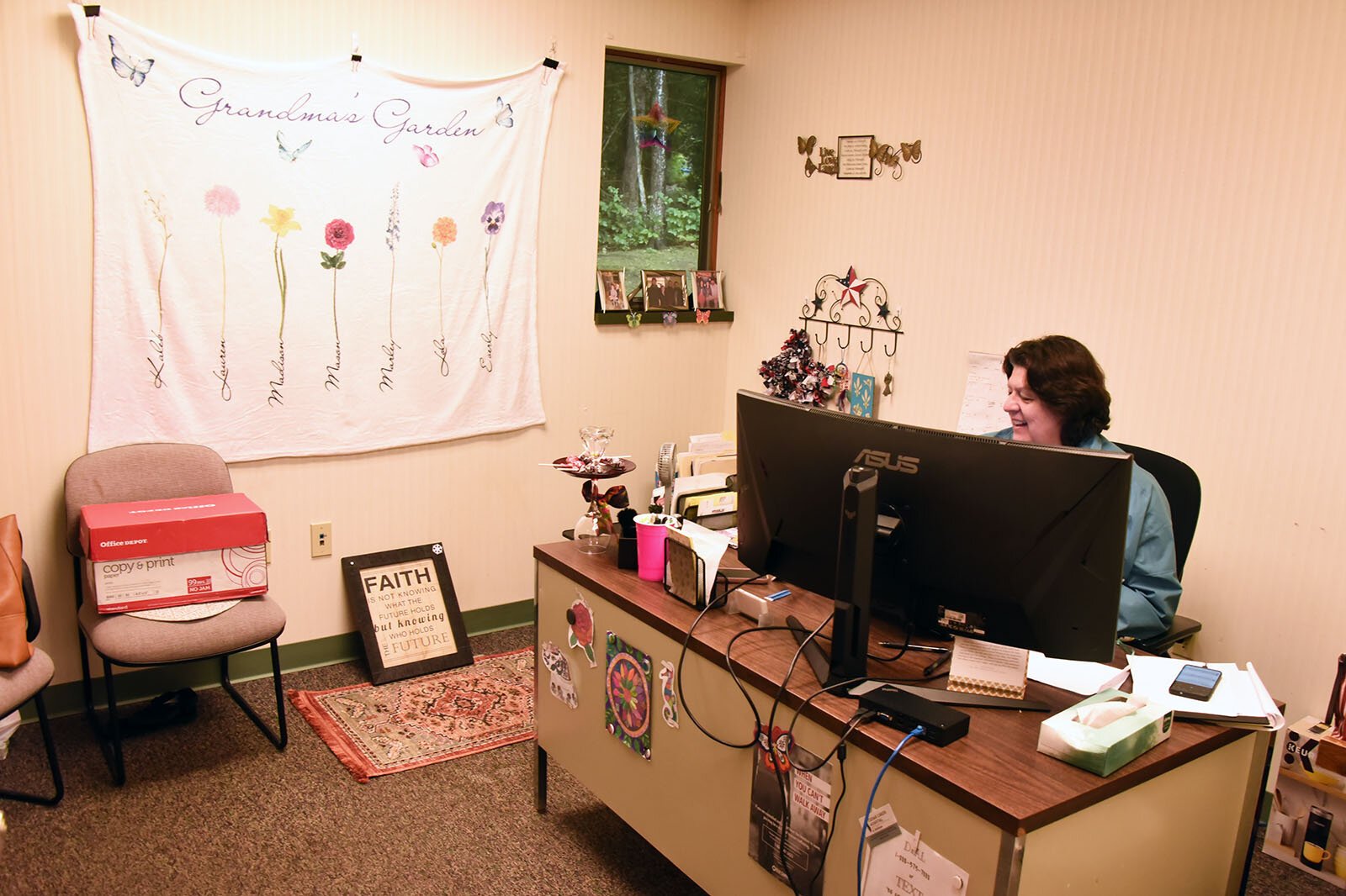 Maria Mills welcomes folks to Northern Lakes Community Mental Health Authority Houghton Lake location. 