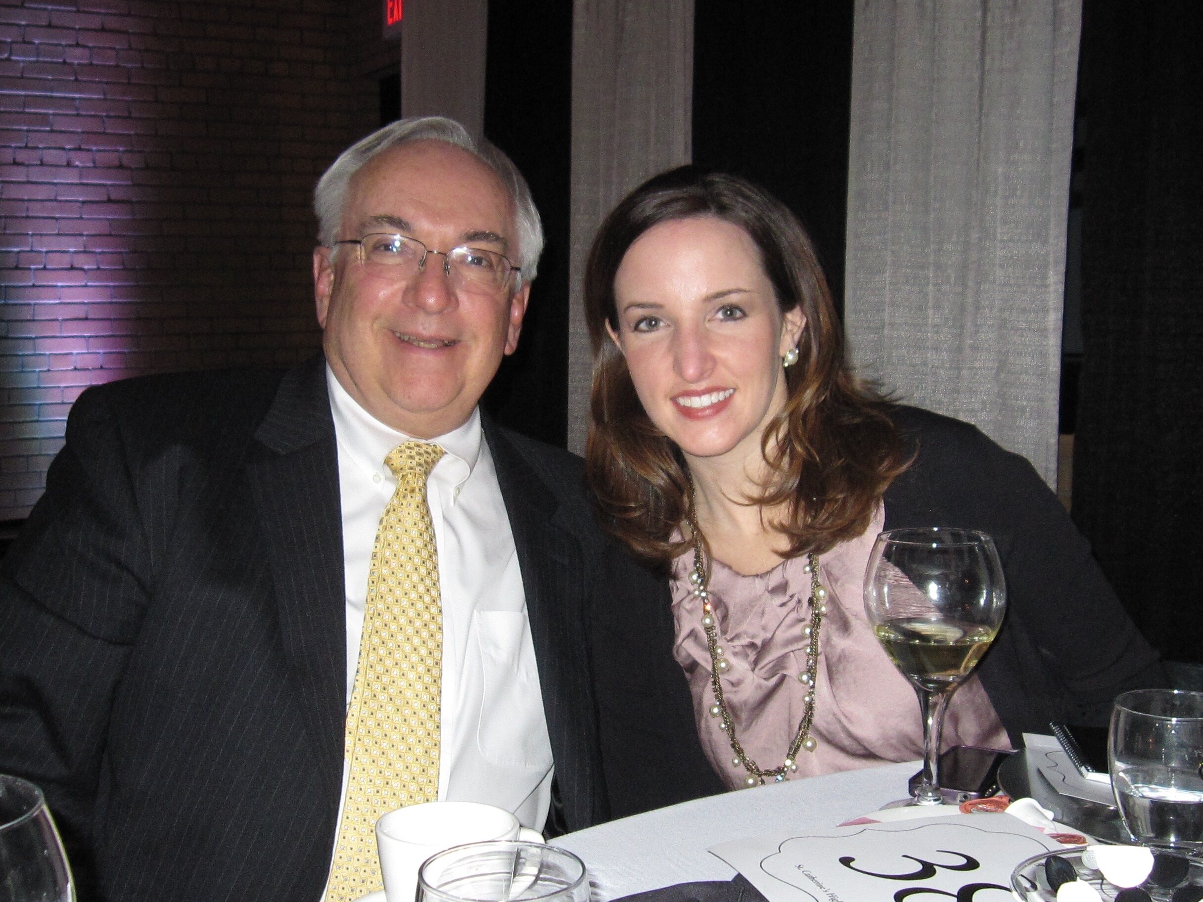 Rebecca Olson and her father, who died by suicide.