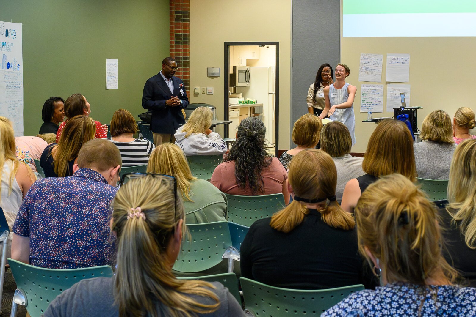 Shelby Holman leads listening session in Yspsilanti.