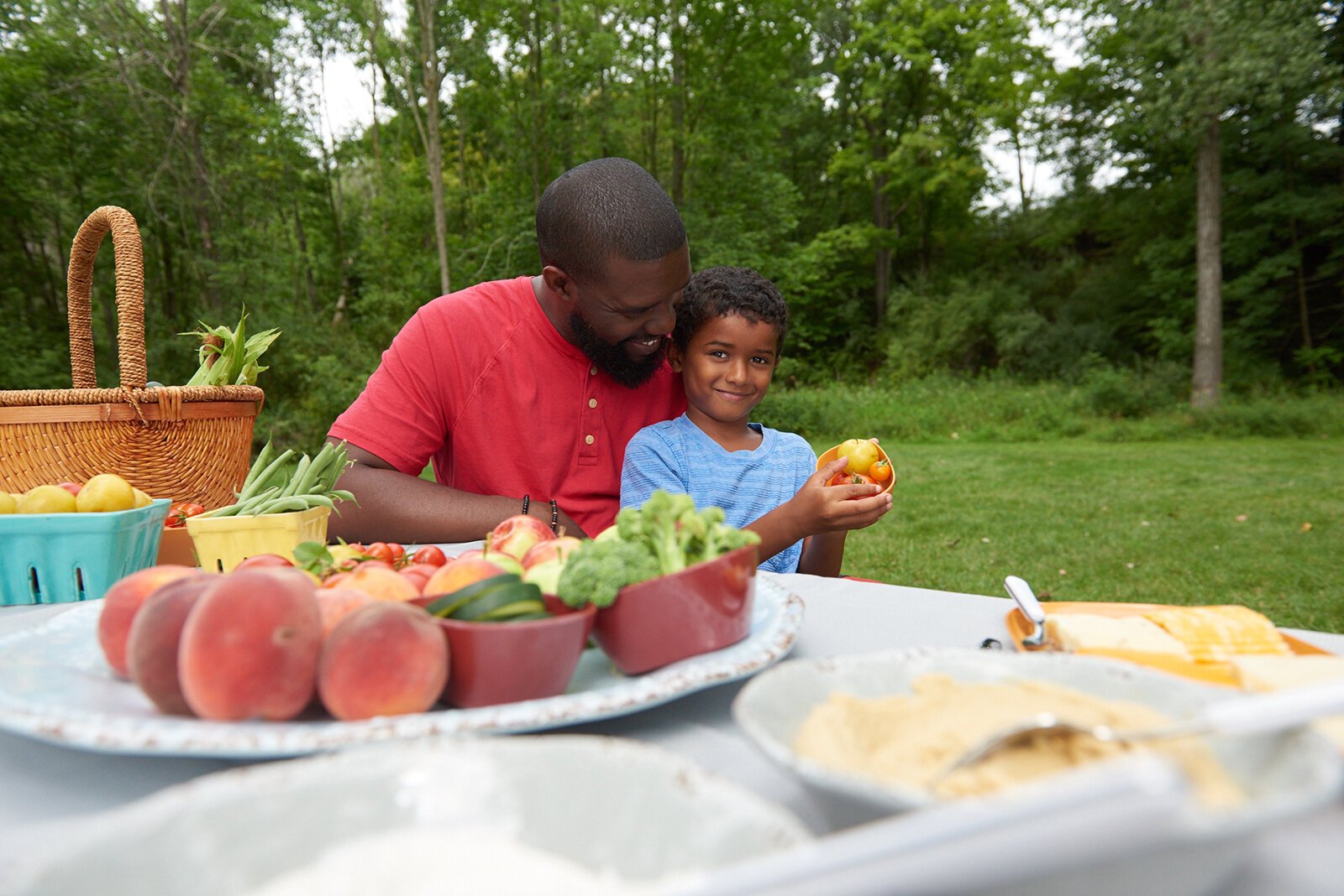 Healthy food at a family picnic.