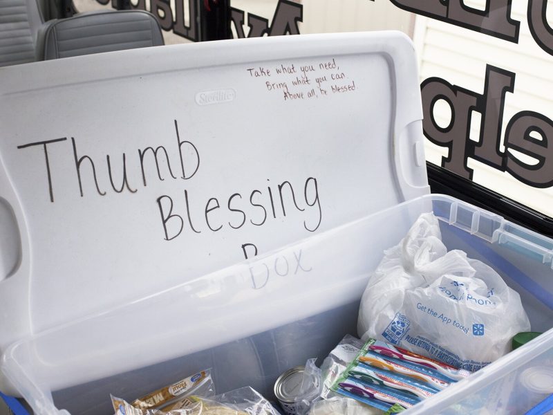 The Thumb Blessing Box on the Thumbody Express.
