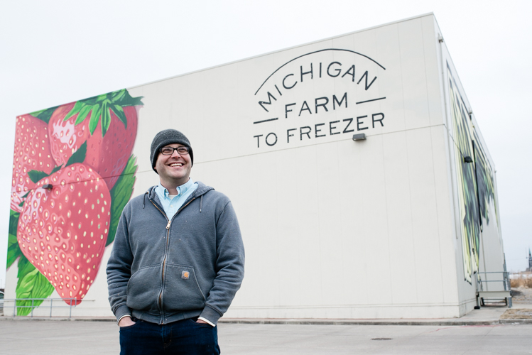 Seng outside the Michigan Farm to Freezer plant in Detroit. A second location is in Traverse City.