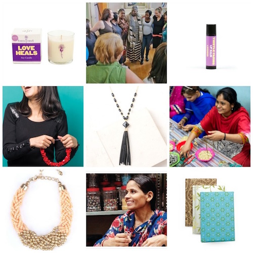 Artisans and their goods. The jewelry and other goods are sold by Ubuntu to help the artisans and other organizations.