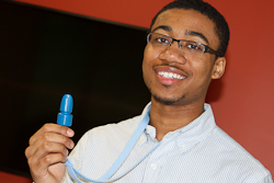 Daniel Floyd with his invention