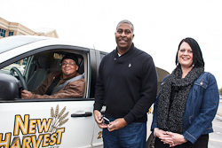 Driver Harry Gamble, Reverand Ivan Lee and Sheri Harris, Jonah President
