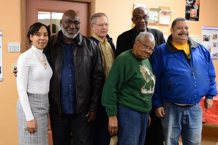  The video editor of ”Eastside Voices,” Public Media Network’s strategy and engagement director Sonya Hollins, left, with others.