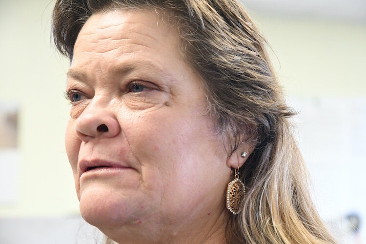 Sharon, seen at the SHARE Center, where she works.