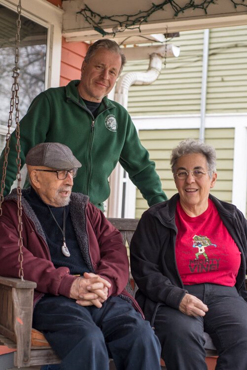Members of the Ferraro family have lived in Vine since 1959. Here the Vine Ferraros sit on Lance's front porch.