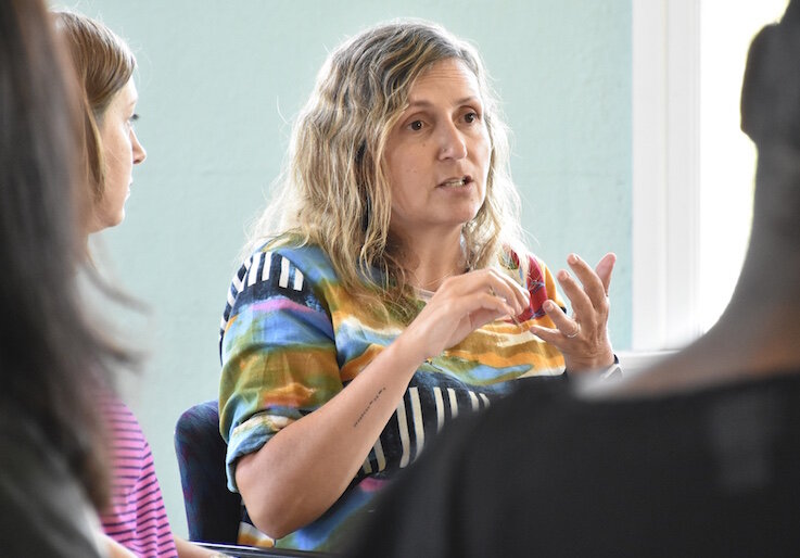 Kathy Szenda Wilson talks during a recent A2A meeting.