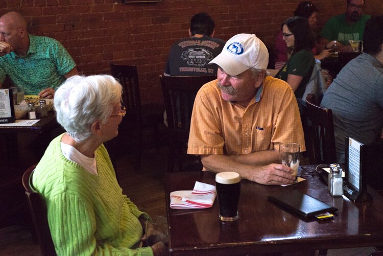 At O'Duffy's Pub, patrons can converse without the distraction of televisions or overly loud music. Susan Andress and Jeff Palmer enjoy an evening at O'Duffy's.