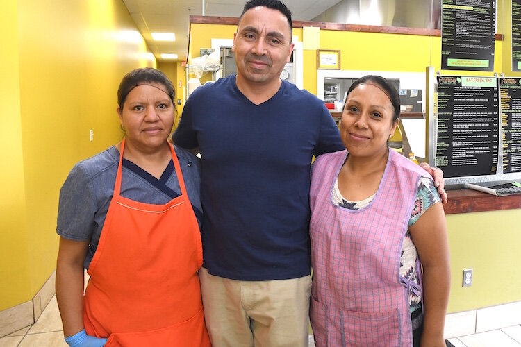 Maria Alcantar, Alberto Guerrero, and Erika Hurtado of Mango Healthy Fruit and Food.