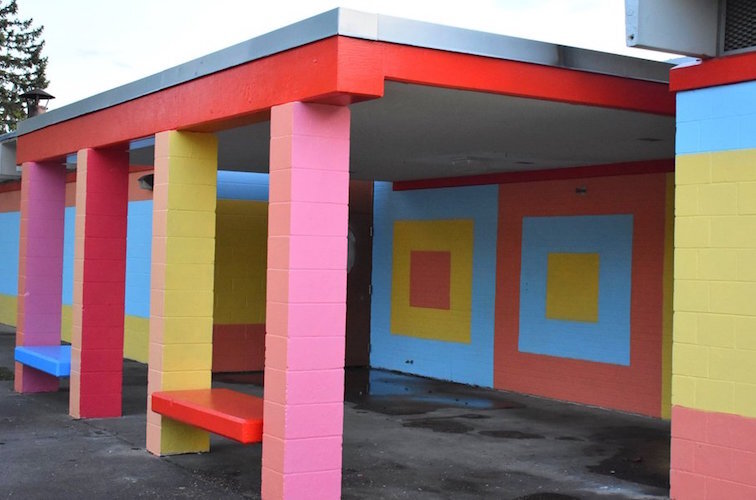 Erik Vasilauskas and Anna Lee Roeder created a new look for Kalamazo's Kik Pool.