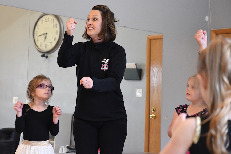 Nichole Pierman leads a dance class at her studio, In His Steps