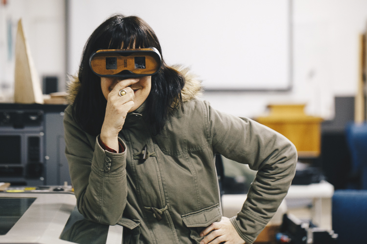 Colleen Woolpert has designed a stereoscope that creates an illusion of depth.