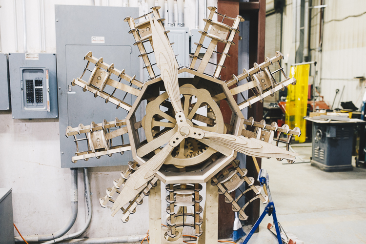 A member designed and built this model of an airplane's radial engine