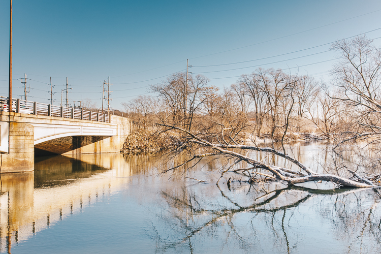 The Kalamazoo River serves as a boundary between the Eastside and downtown.