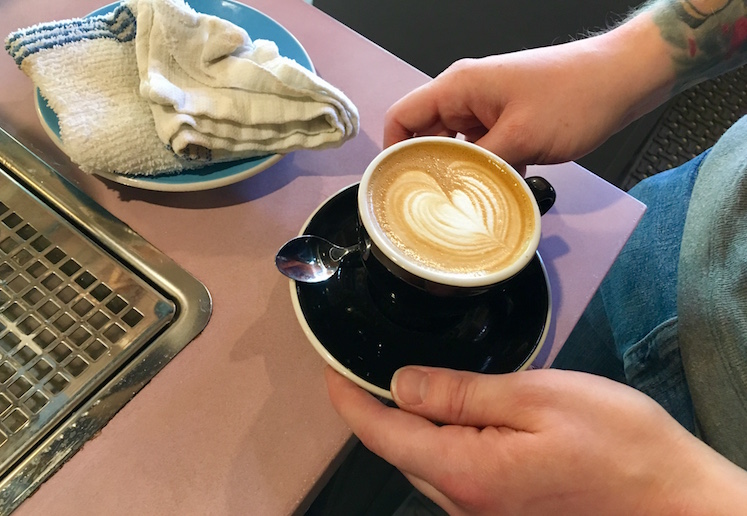 Rose Gold brews coffee from freshly roasted coffee beans from Pittsburgh-based Commonplace Coffee Company and Michigan-based Littlefoot Coffee Roaster.