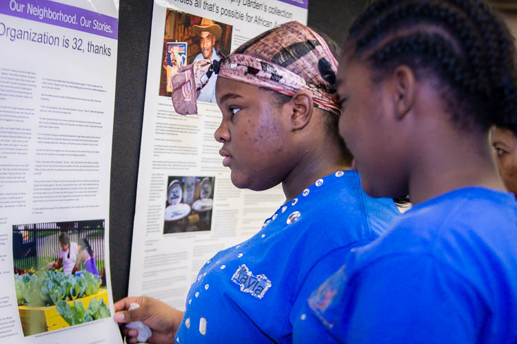 Art Hop participants read many of the stories published by On the Ground.