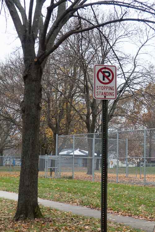 The No Parking, Stopping, or Standing signs were erected 24 years ago when crack cocaine was epidemic.