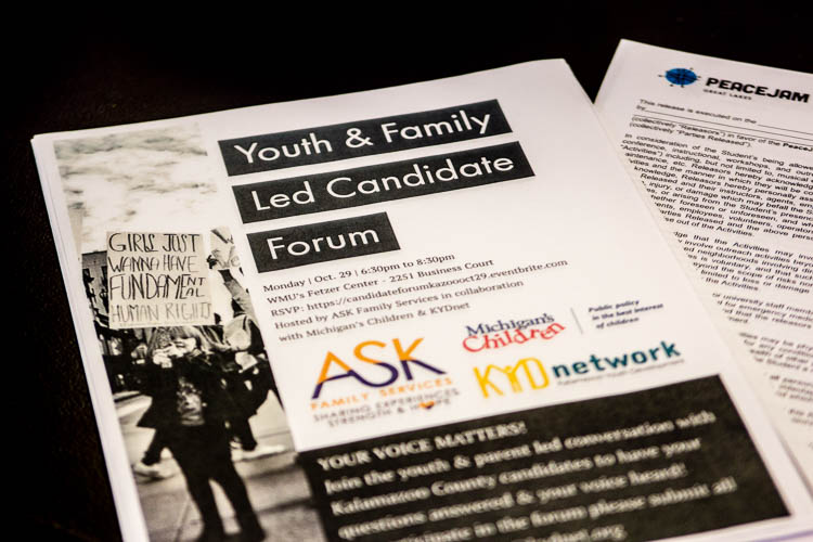 A flier announces a forum in which youth question state legislators.