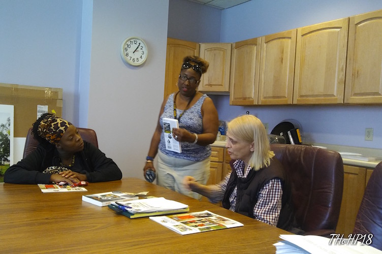 The Tiny Houses of H.O.P.E.  Steering Committee, with Detroit's Rev. Faith Fowler as a guide, visit her tiny house project in Detroit last March.
