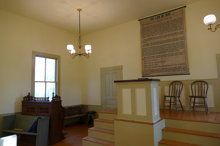 Inside the chapel at Adventist Village. Photo by Jane Simons