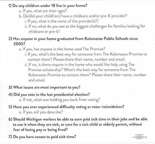 The questions asked by the  Summer Summer Organizing Institute.
