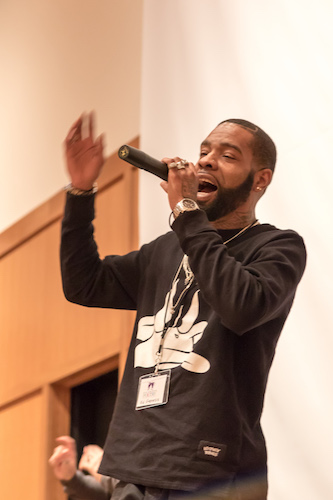 Ed Genesis performs his rap at many local events. Kaitlin LaMoine Photography