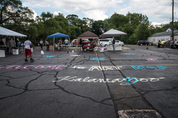 The Kalamazoo County Land Bank has been hosting Art Hops in the neighborhood where it has found out what residents want to see there. Photo by Fran Dwight