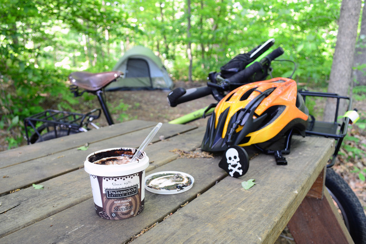 Biking all day makes it possible to eat ice cream for breakfast, guilt free. Photo by Mark Wedel