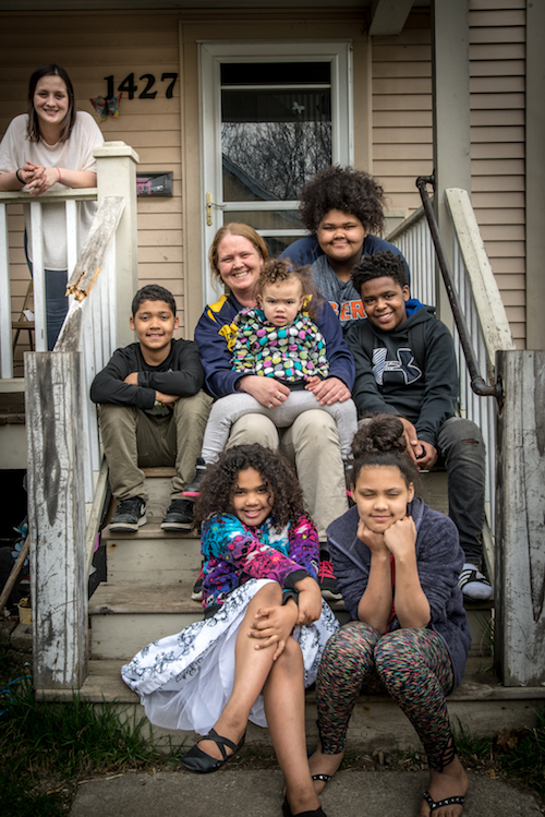  Nicole Miller miller joins Samantha's family on the porch in Edison. Photo by Fran Dwight