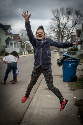 Jamyah takes a leap. Photo by Fran Dwight
