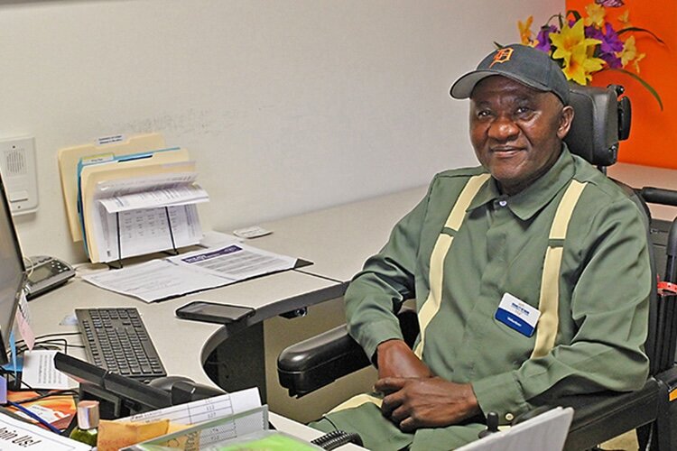 Konjoh Konjoh, volunteer receptionist at Disability Network Southwest Michigan