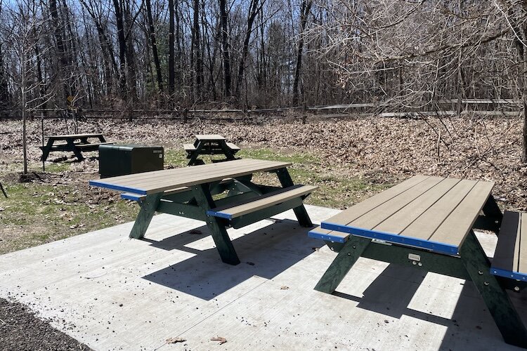 New picnic tables at Ott Biological Preserve