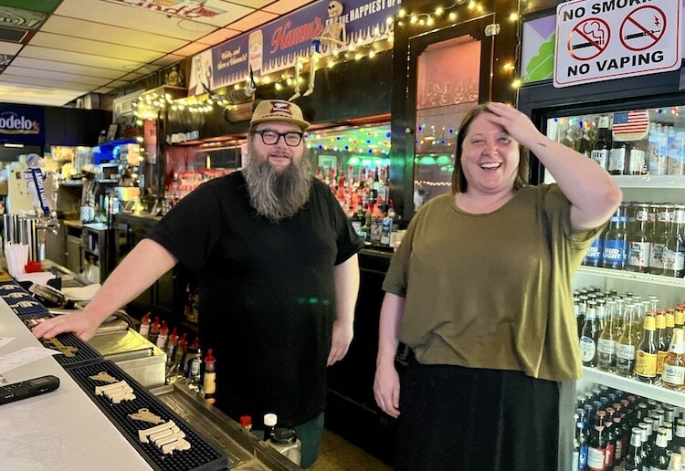 Andy Craigo and Hannah Rice, new owners of The SugarBowl. They bought the bar in December 2022.