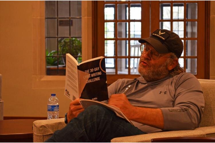 Jim Lozowski reads the lyrics to his song “Gravel."