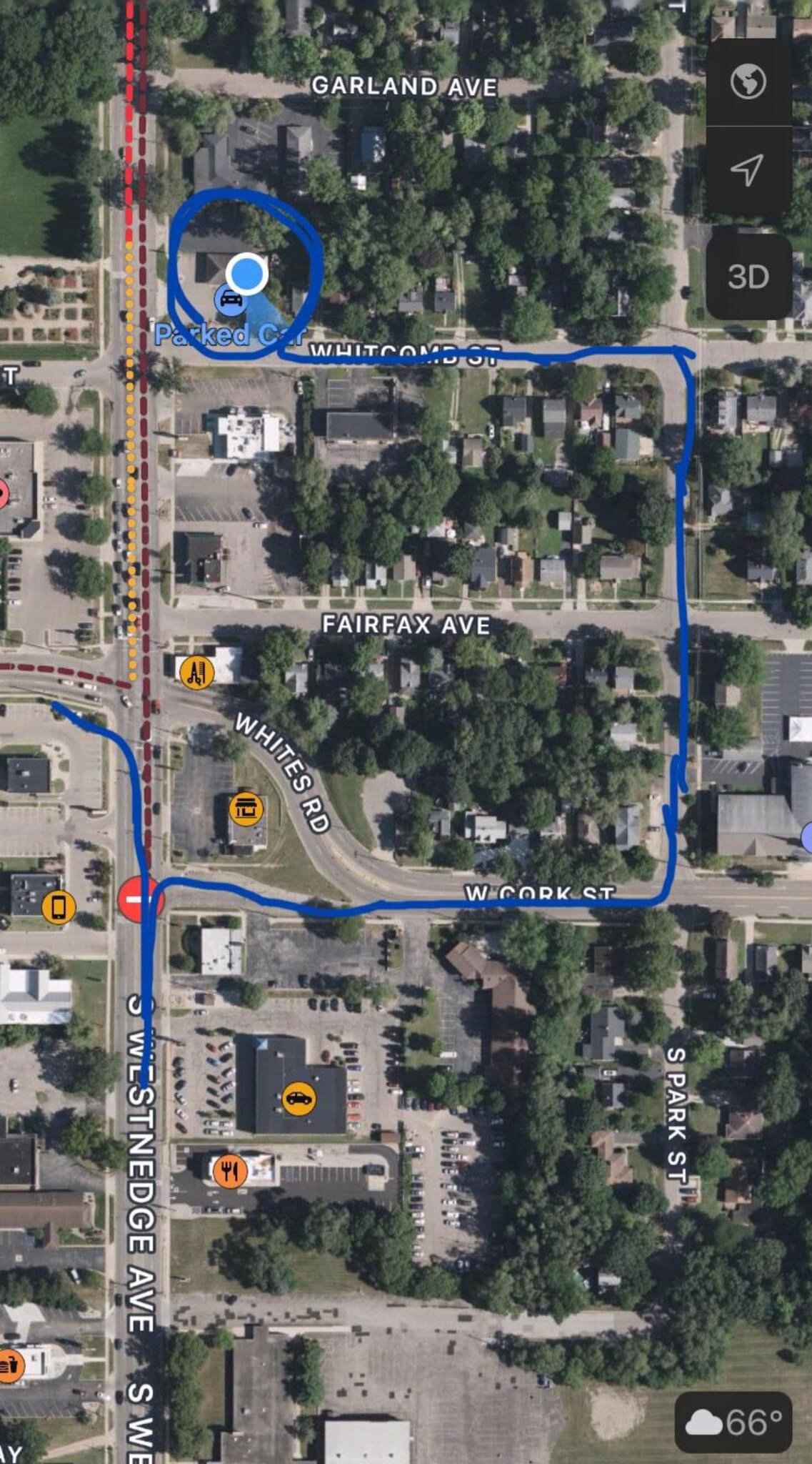 A detour map for reaching South Westnedge businesses blocked by construction.