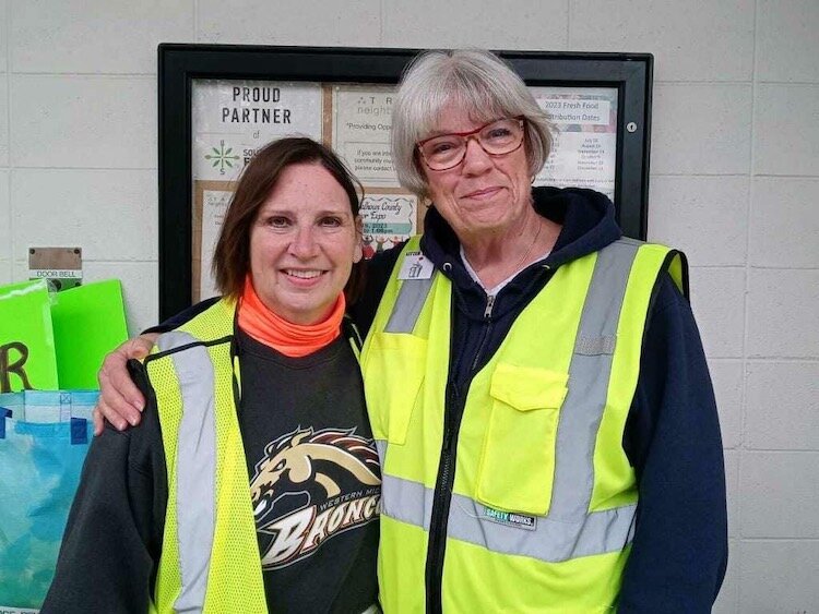 Litter Ladies Jan Pawlak ( on left) and Sue Coller.