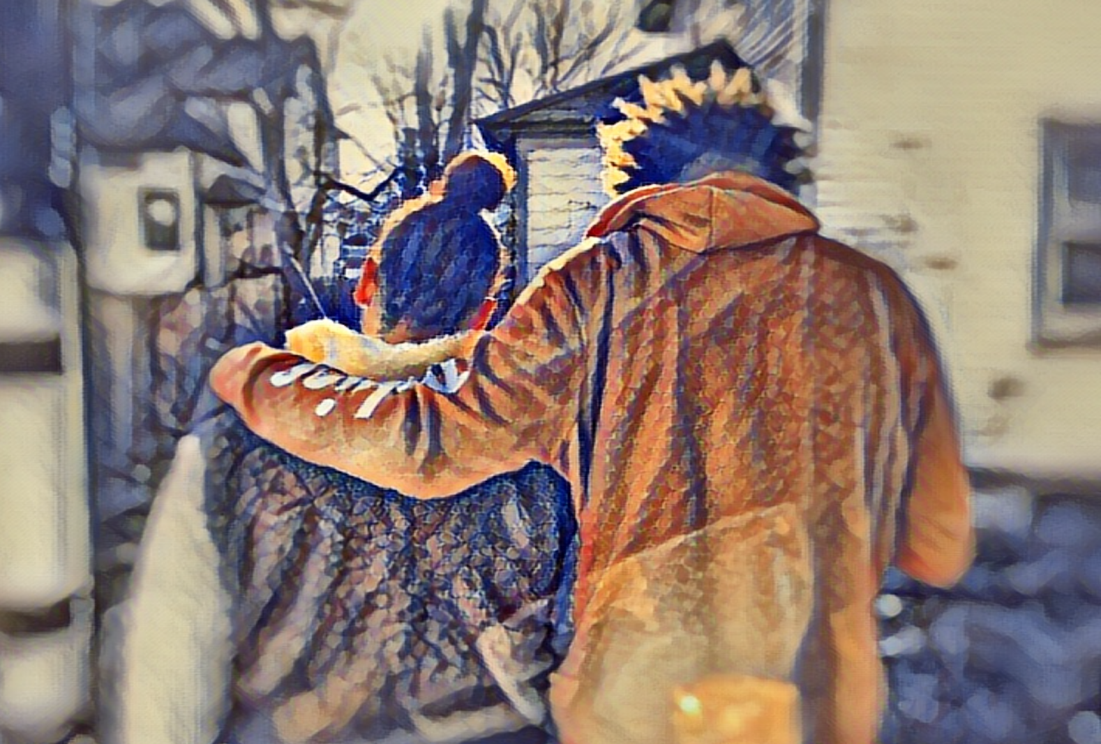 Una ilustración fotográfica de Mia y su hijo, James, que no son sus nombres reales.