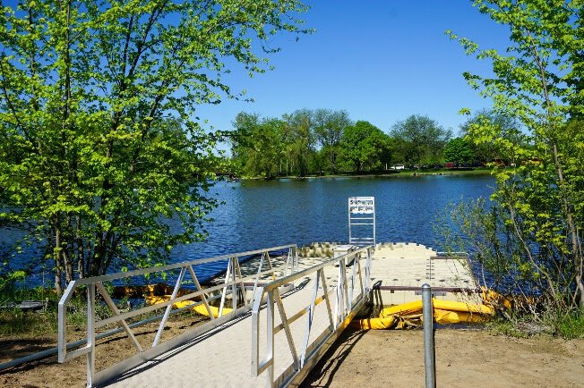The City of Grand Rapids' first accessible canoe and kayak launch is at Riverside Park. 