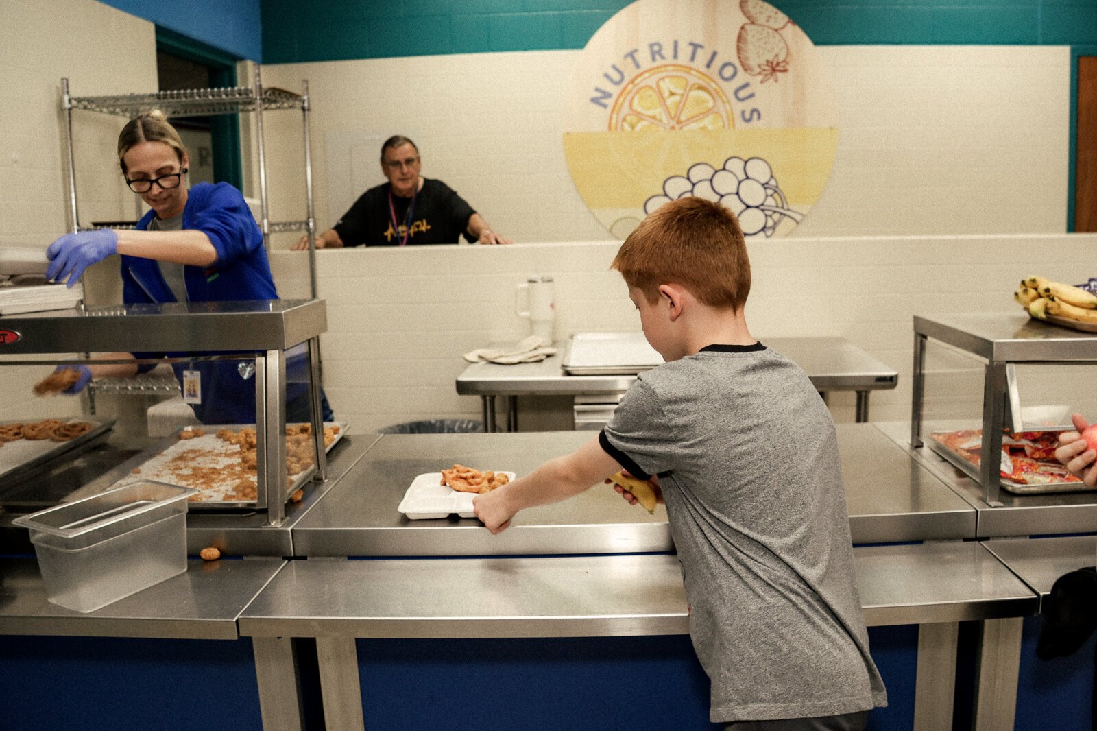 Lunchtime at Oehrli Elementary School in Montague, Mich.