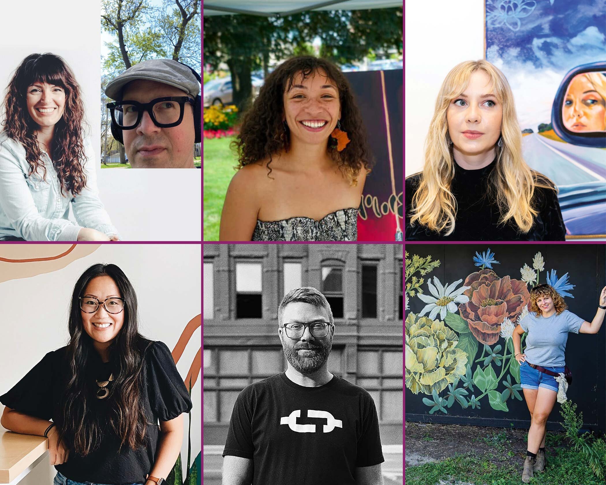 Brush the Block muralists (L-R): Heidi Weiss, Chafe Hensley: Maya James; Ellen VanderMyde: Amy O'Donnell-Lueth Patrick Herschberger: Dania Grevengoed