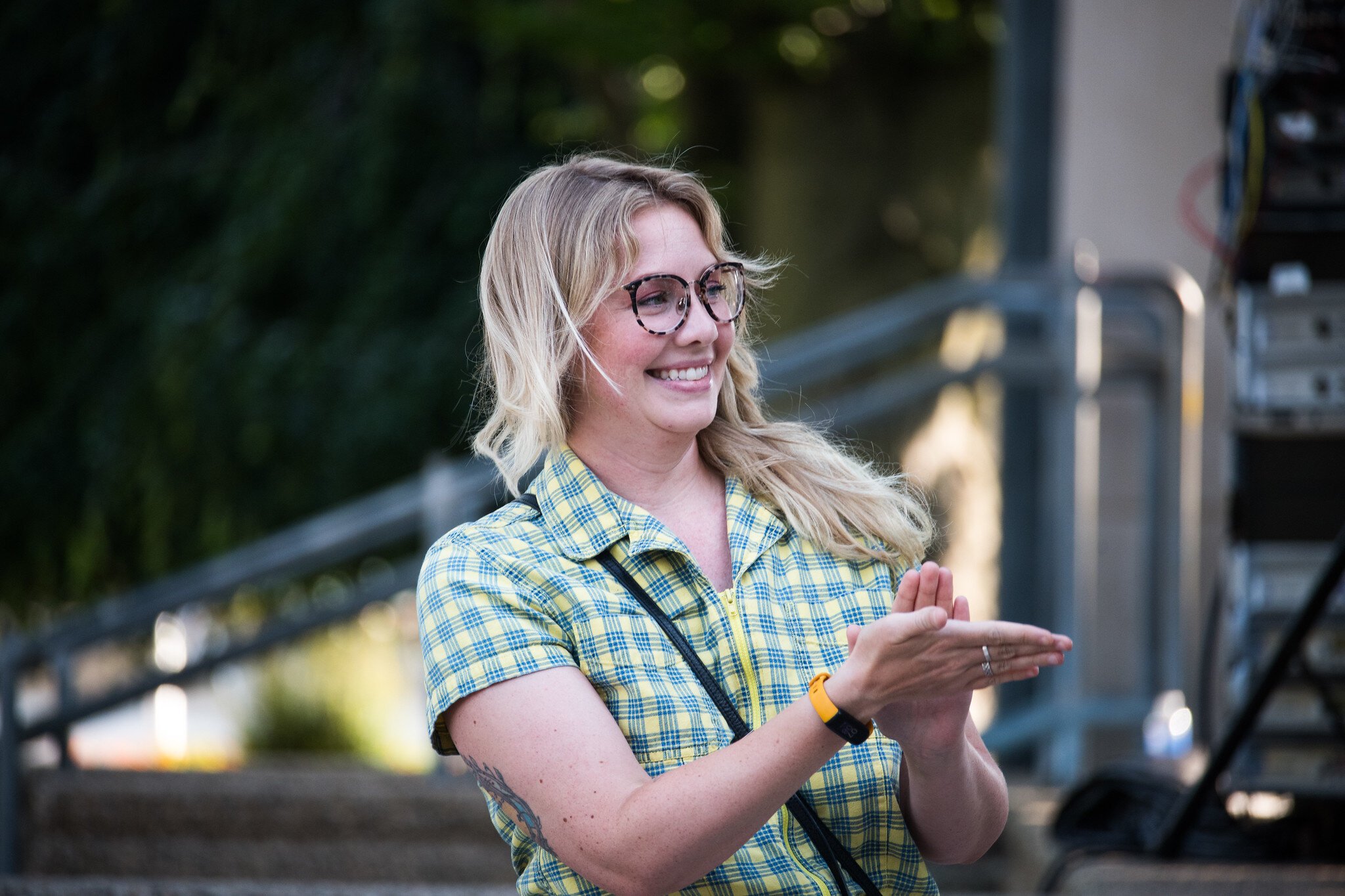 Artist Ellen Vandermyde was chosen to create a mural on the side of the Northside Association for Community Development building.