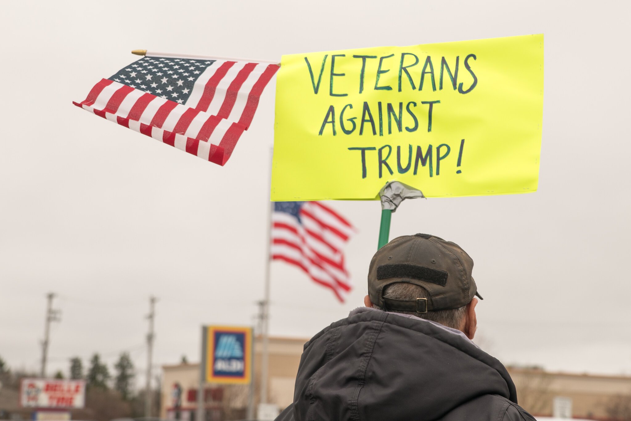 Many veterans came out to the April 5 protest.