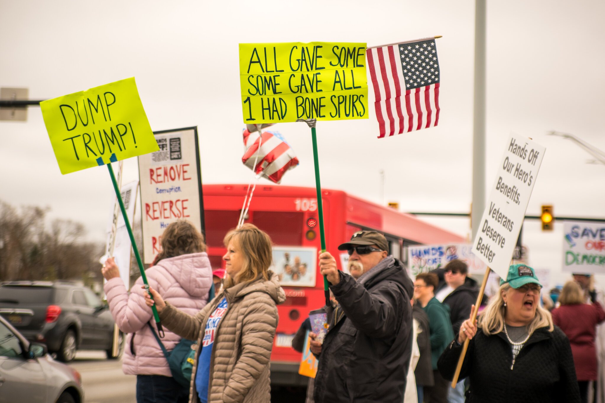 Many veterans came out to the April 5 protest.