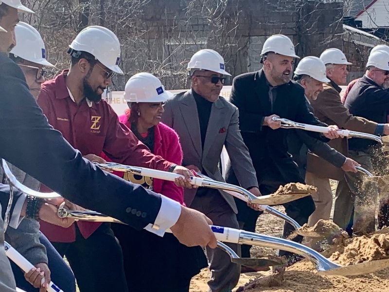Among those turning the first shovels of dirt at Mt. Zion Baptist Church's Legacy Senior Living project  are Rev. Christopher Moore, First Lady Gwendolyn Moore, Pastor Addis Moore and Edison Community Partners Senior Development Jason Muniz.