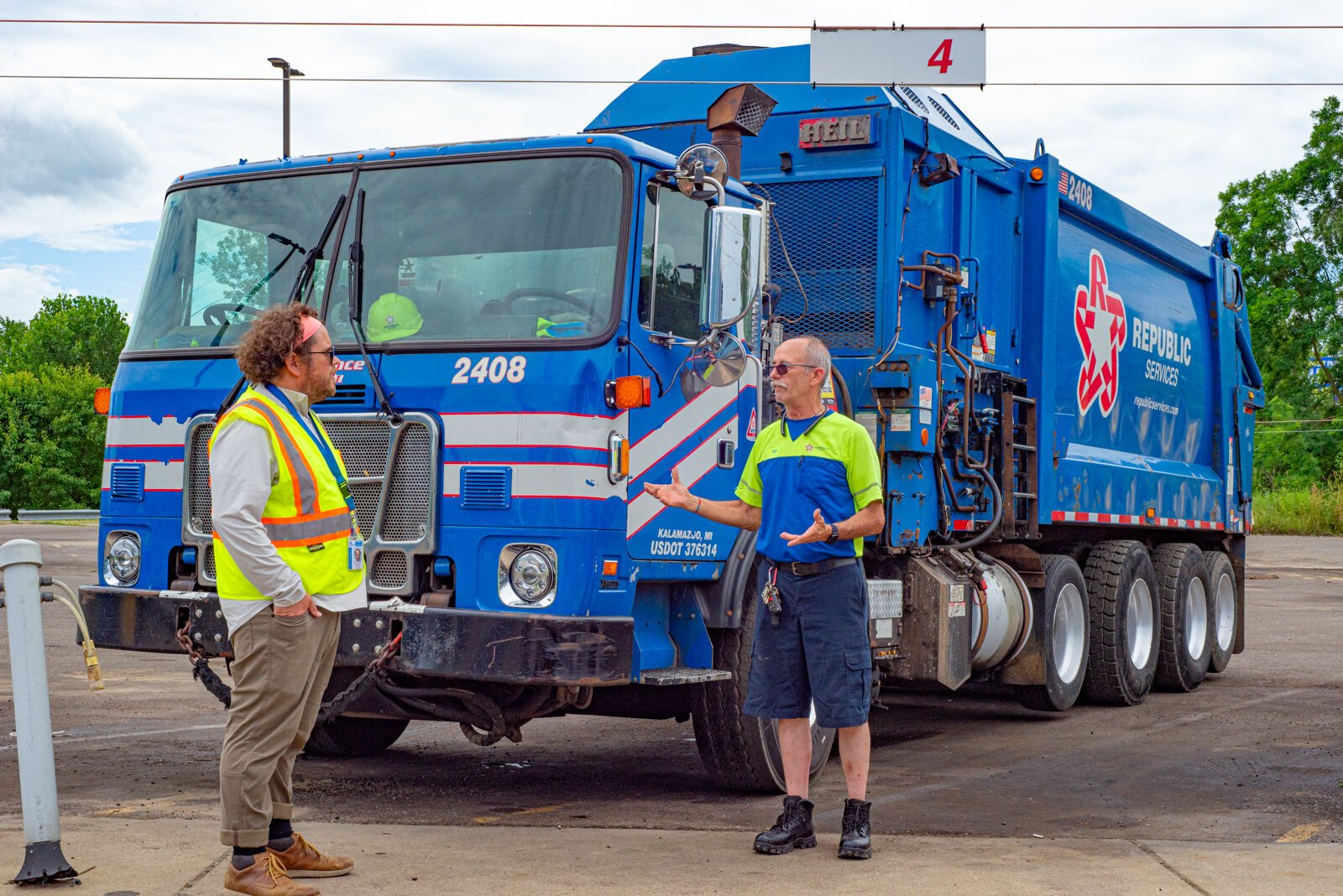 Chris Broadbent, City of Kalamazoo's Solid Waste Coordinator, and Dale Mentor, the City's only recycling truck driver, are two of Kalamazoo's unsung recycling heroes.