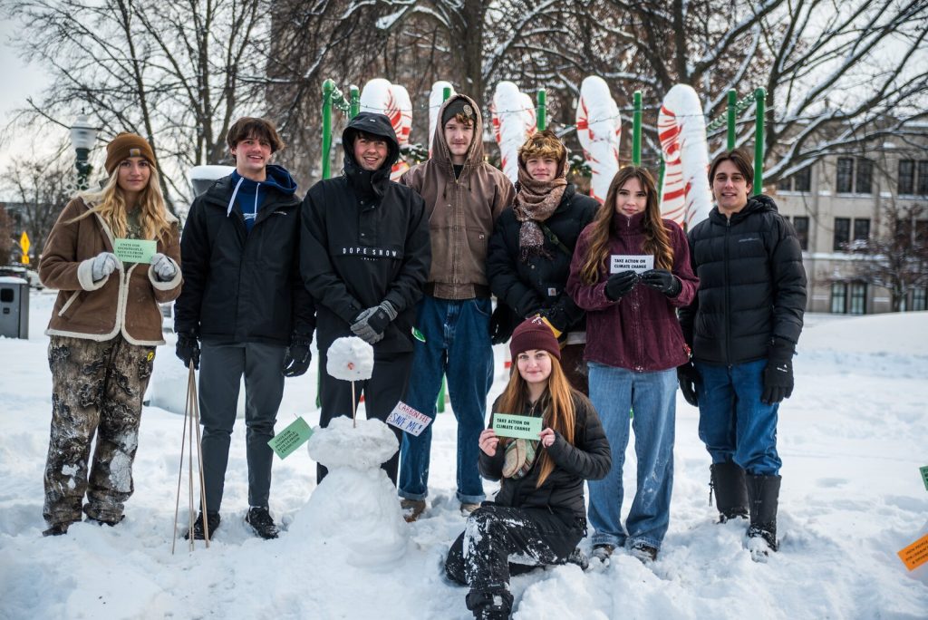 Ardea Youth Climate Action Coalition: (left to right) Andie Reneau, Alex Fry, Alek Scarff, Wallace Tatara, Elliot Spoelstra, Mia Breznau, Georgia Smith, James Hunsinger