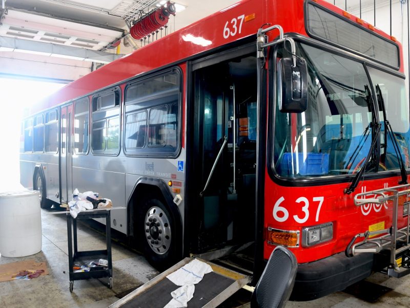 A vehicle in the fleet operated by BC Transit.