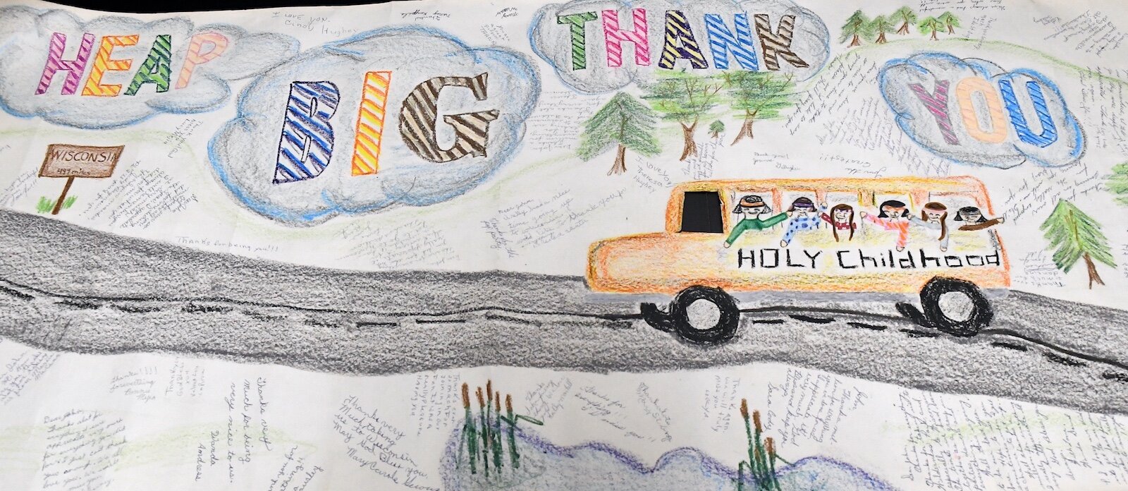 A poster made by children who attended Holy Childhood.